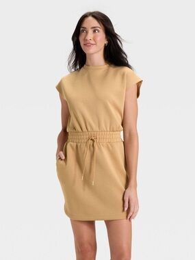 All in Motion Athletic Drawstring Waist Dress in Camel Size Small